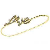 Pulseira / Anel de Mão Hand Bracelet Love Dourado