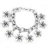 Pulseira Flor Metal Silver
